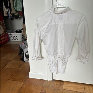 NWOT white button up with open back